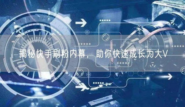 揭秘快手刷粉内幕，助你快速成长为大V