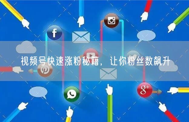 视频号快速涨粉秘籍，让你粉丝数飙升