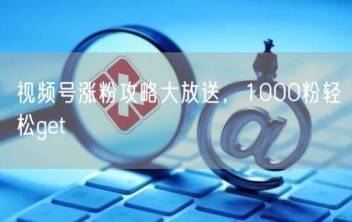 视频号涨粉攻略大放送，1000粉轻松get√